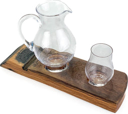 Houder van oude whiskyvaten voor 1 Waterkaraf en 1 Proefglas (exclusief glaswerk) - Darach Scotland