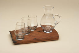 Houder van oude whiskyvaten voor 1 Waterkaraf en 3 Proefglazen (exclusief glaswerk) - Darach Scotland