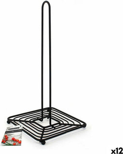 Houder voor keukenpapier Confortime 66401 Zwart 15 x 15 x 30,5 cm (12 Stuks)