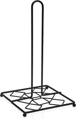 Houder voor keukenpapier Versa Zwart Metaal Staal (16 x 28,5 x 16 cm)