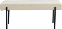 House Nordic Bankje Swindon Bouclé Wit 100x36x42,5cm