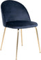 House Nordic Geneve Eetkamerstoel Velvet - Blauw Messing - Set van 2