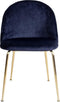 House Nordic Geneve Eetkamerstoel Velvet - Blauw Messing - Set van 2