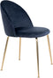House Nordic Geneve Eetkamerstoel Velvet - Blauw Messing - Set van 2