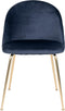 House Nordic Geneve Eetkamerstoel Velvet - Blauw Messing - Set van 2