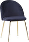 House Nordic Geneve Eetkamerstoel Velvet - Blauw Messing - Set van 2