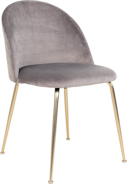 House Nordic Geneve Eetkamerstoel Velvet - Grijs Messing - Set van 2