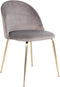 House Nordic Geneve Eetkamerstoel Velvet - Grijs Messing - Set van 2
