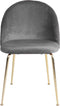 House Nordic Geneve Eetkamerstoel Velvet - Grijs Messing - Set van 2