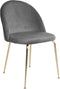 House Nordic Geneve Eetkamerstoel Velvet - Grijs Messing - Set van 2