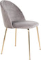 House Nordic Geneve Eetkamerstoel Velvet - Grijs Messing - Set van 2