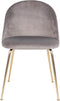 House Nordic Geneve Eetkamerstoel Velvet - Grijs Messing - Set van 2