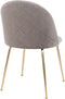 House Nordic Geneve Eetkamerstoel Velvet - Grijs Messing - Set van 2