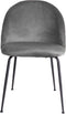 House Nordic Geneve Eetkamerstoel Velvet - Grijs Zwart - Set van 2