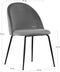 House Nordic Geneve Eetkamerstoel Velvet - Grijs Zwart - Set van 2