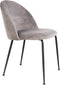 House Nordic Geneve Eetkamerstoel Velvet - Grijs Zwart - Set van 2
