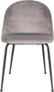 House Nordic Geneve Eetkamerstoel Velvet - Grijs Zwart - Set van 2