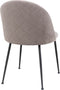 House Nordic Geneve Eetkamerstoel Velvet - Grijs Zwart - Set van 2