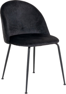House Nordic Geneve Eetkamerstoel Velvet - Zwart Zwart - Set van 2
