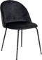 House Nordic Geneve Eetkamerstoel Velvet - Zwart Zwart - Set van 2