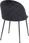 House Nordic Geneve Eetkamerstoel Velvet - Zwart Zwart - Set van 2