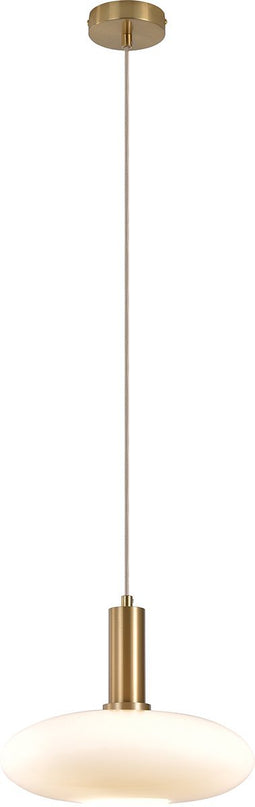 House Nordic Hanglamp Chelsea Wit Glas Rond Brass