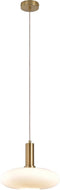 House Nordic Hanglamp Chelsea Wit Glas Rond Brass