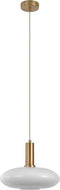 House Nordic Hanglamp Chelsea Wit Glas Rond Brass