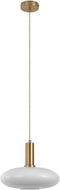 House Nordic Hanglamp Chelsea Wit Glas Rond Brass