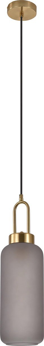 House Nordic Hanglamp Luton Cilinder Brass Smoke Glas