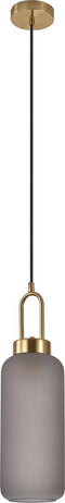 House Nordic Hanglamp Luton Cilinder Brass Smoke Glas