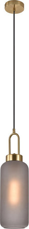 House Nordic Hanglamp Luton Cilinder Brass Smoke Glas