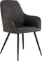 House Nordic Harbo Eetkamerstoel Velvet Donkergrijs - Set van 2