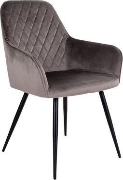 House Nordic Harbo Eetkamerstoel Velvet Grijs - Set van 2