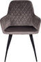 House Nordic Harbo Eetkamerstoel Velvet Grijs - Set van 2