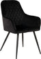 House Nordic Harbo Eetkamerstoel Velvet Zwart - Set van 2