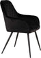 House Nordic Harbo Eetkamerstoel Velvet Zwart - Set van 2