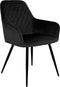 House Nordic Harbo Eetkamerstoel Velvet Zwart - Set van 2