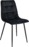 House Nordic Middelfart Eetkamerstoel Velvet Zwart - Set van 2