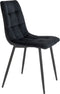 House Nordic Middelfart Eetkamerstoel Velvet Zwart - Set van 2