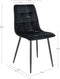 House Nordic Middelfart Eetkamerstoel Velvet Zwart - Set van 2