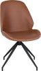 House Nordic Monte Carlo Eetkamerstoel Draaivoet Vegan Leer Bruin - Set van 2