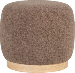 House Nordic Poef Belfort Bouclé Bruin Ø44,5x40cm