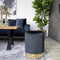 House Nordic Poef Gamby Velvet Zwart Ø34x43cm