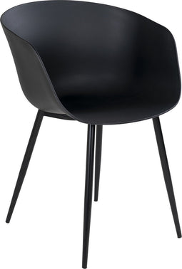 House Nordic Roda Eetkamerstoel - Kuipstoel - Tuinstoel Zwart - Set van 2