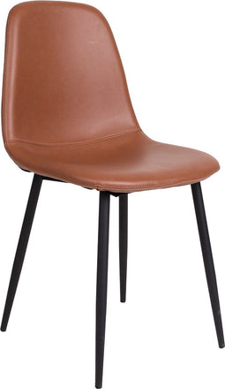 House Nordic Stockholm Eetkamerstoel Vegan Leer Bruin - Set van 2