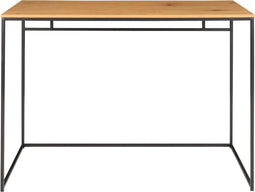 House Nordic Vita bureau - zwart metaal - eiken-look blad - 100x45x75cm (bxdxb)