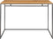 House Nordic Vita bureau - zwart metaal - eiken-look blad - 100x45x75cm (bxdxb)