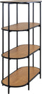House Nordic Vita Oval Vakkenkast - Metaal Frame Zwart - Eikenlook Planken 85x36x111 cm