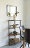 House Nordic Vita Oval Vakkenkast - Metaal Frame Zwart - Eikenlook Planken 85x36x111 cm